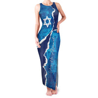 Personalized Israel Yom Ha'atzmaut Family Matching Tank Maxi Dress and Hawaiian Shirt Star of David Grunge Style