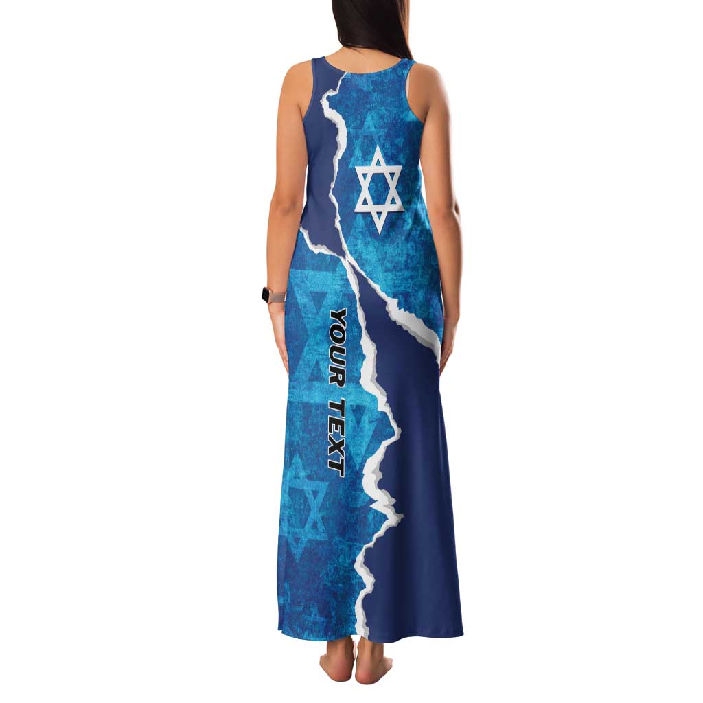 Personalized Israel Yom Ha'atzmaut Family Matching Tank Maxi Dress and Hawaiian Shirt Star of David Grunge Style