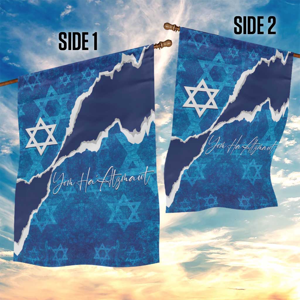 Israel Yom Ha'atzmaut Garden Flag Star of David Grunge Style