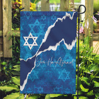 Israel Yom Ha'atzmaut Garden Flag Star of David Grunge Style