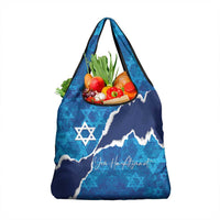 Israel Yom Ha'atzmaut Grocery Bag Star of David Grunge Style