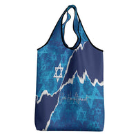 Israel Yom Ha'atzmaut Grocery Bag Star of David Grunge Style