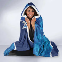 Israel Yom Ha'atzmaut Hooded Blanket Star of David Grunge Style