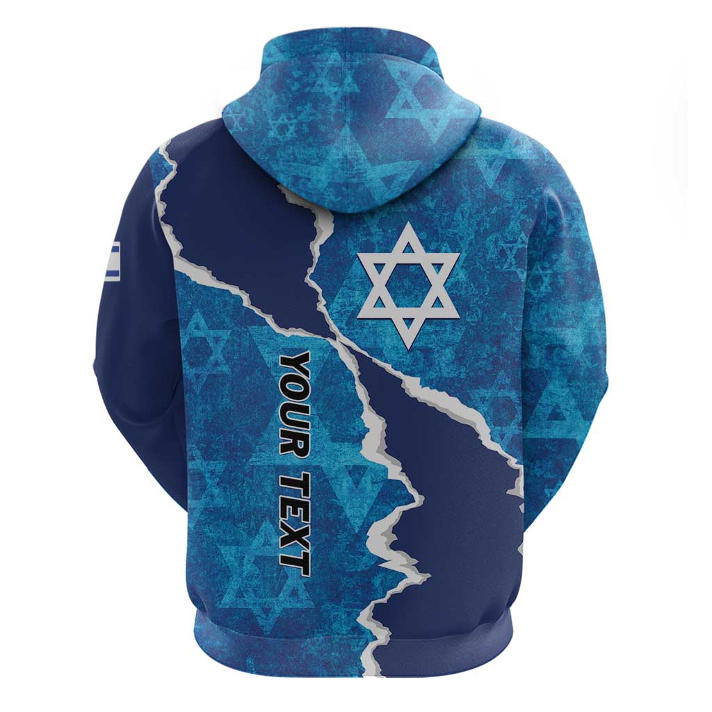 Personalized Israel Yom Ha'atzmaut Hoodie Star of David Grunge Style
