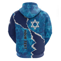 Personalized Israel Yom Ha'atzmaut Hoodie Star of David Grunge Style