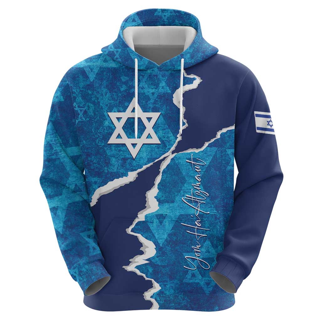 Personalized Israel Yom Ha'atzmaut Hoodie Star of David Grunge Style