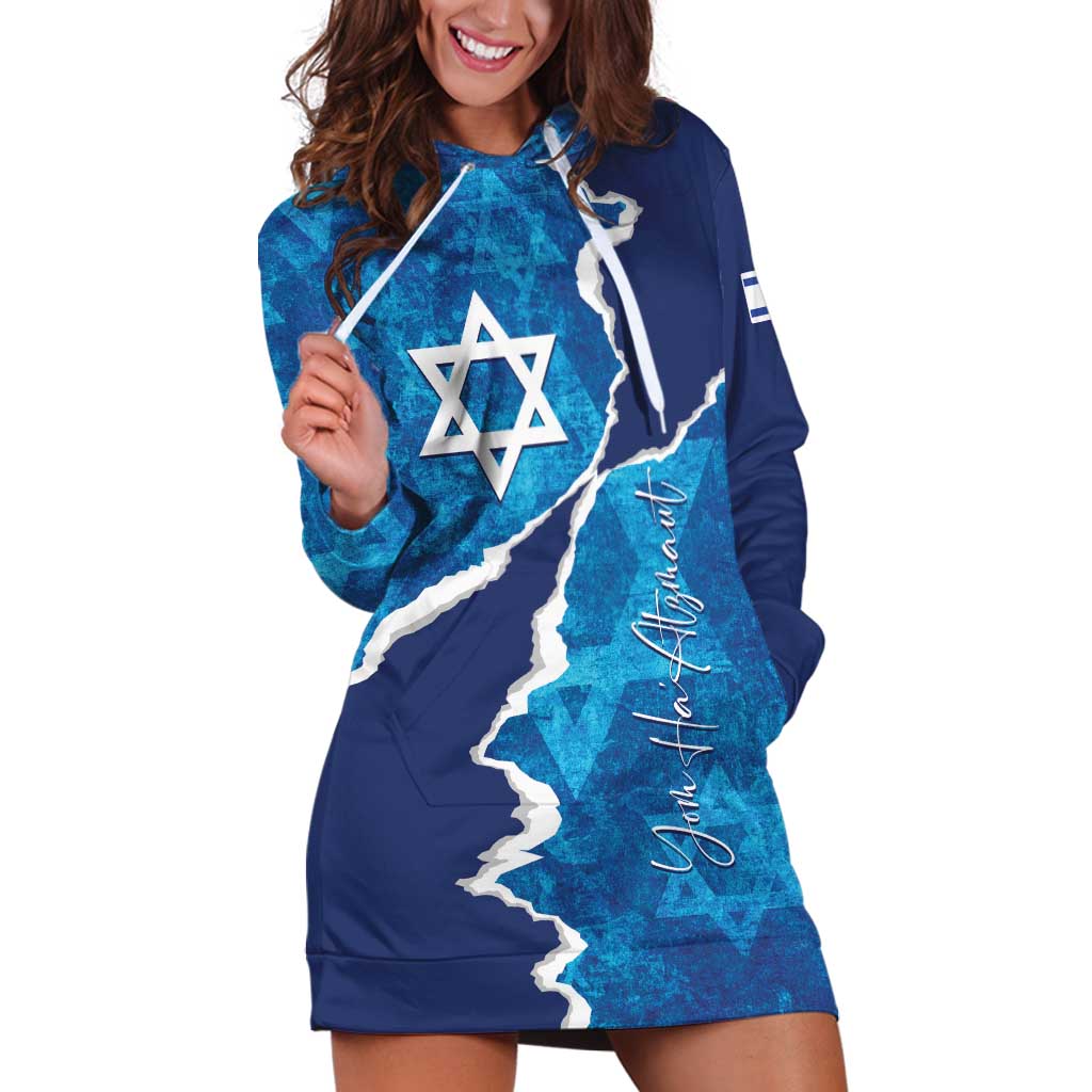 Personalized Israel Yom Ha'atzmaut Hoodie Dress Star of David Grunge Style