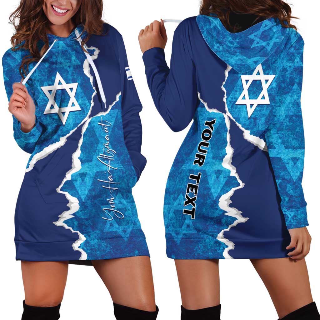 Personalized Israel Yom Ha'atzmaut Hoodie Dress Star of David Grunge Style