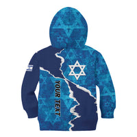 Personalized Israel Yom Ha'atzmaut Kid Hoodie Star of David Grunge Style