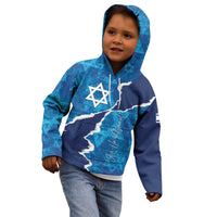 Personalized Israel Yom Ha'atzmaut Kid Hoodie Star of David Grunge Style