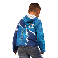 Personalized Israel Yom Ha'atzmaut Kid Hoodie Star of David Grunge Style