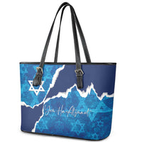Israel Yom Ha'atzmaut Leather Tote Bag Star of David Grunge Style