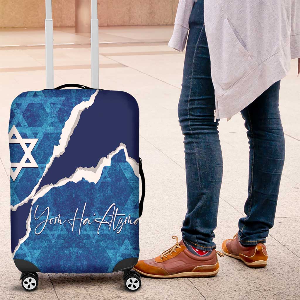Israel Yom Ha'atzmaut Luggage Cover Star of David Grunge Style