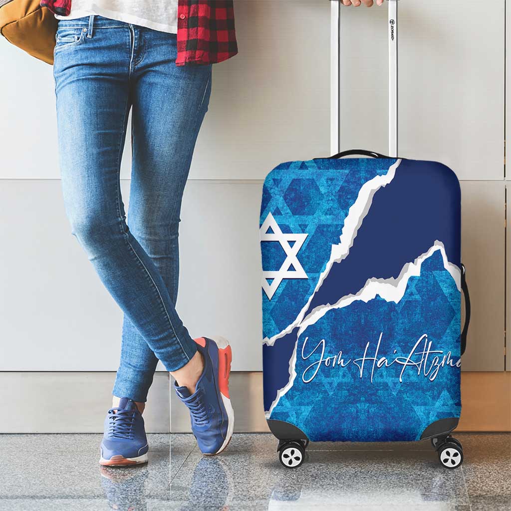 Israel Yom Ha'atzmaut Luggage Cover Star of David Grunge Style
