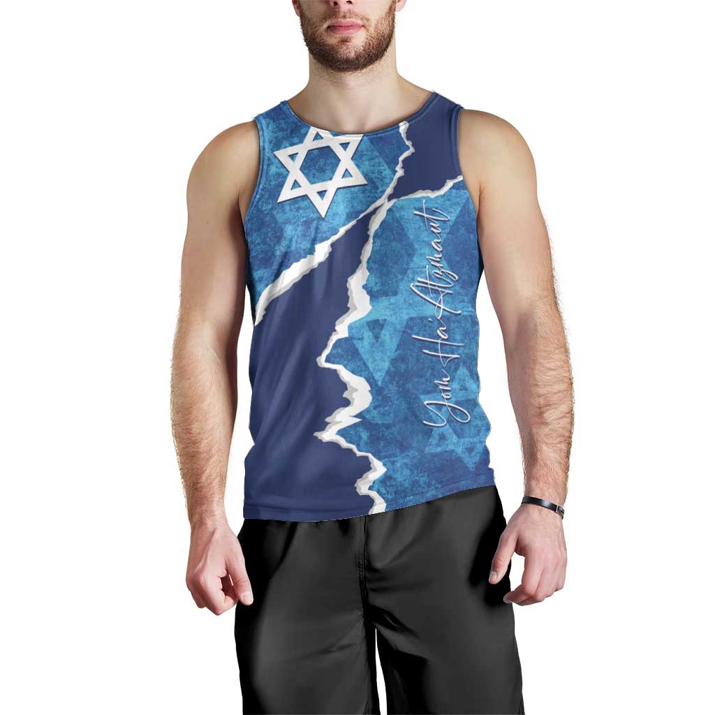 Personalized Israel Yom Ha'atzmaut Men Tank Top Star of David Grunge Style