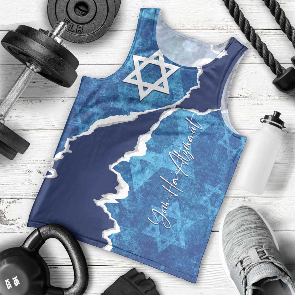 Personalized Israel Yom Ha'atzmaut Men Tank Top Star of David Grunge Style