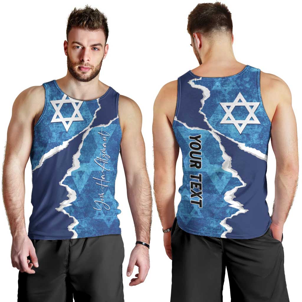 Personalized Israel Yom Ha'atzmaut Men Tank Top Star of David Grunge Style