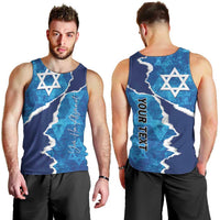 Personalized Israel Yom Ha'atzmaut Men Tank Top Star of David Grunge Style