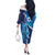 Personalized Israel Yom Ha'atzmaut Off The Shoulder Long Sleeve Dress Star of David Grunge Style
