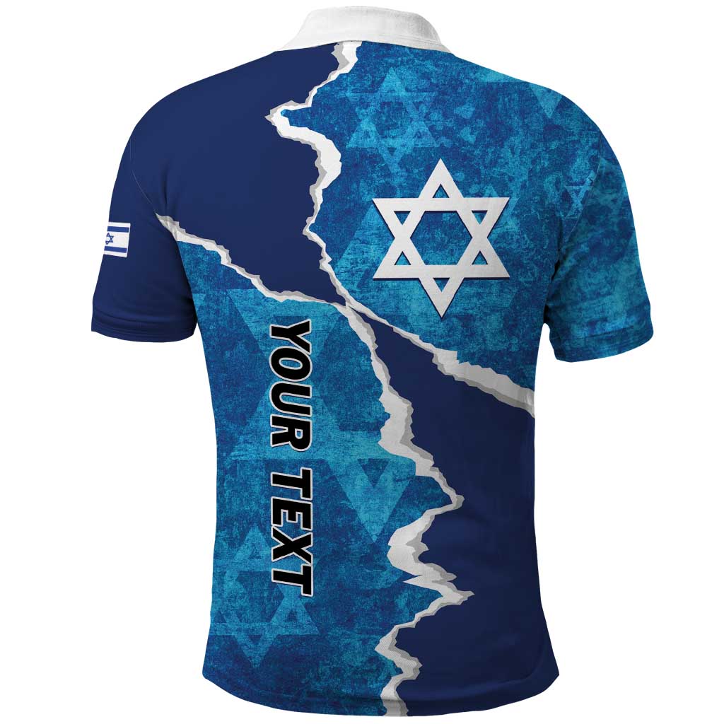 Personalized Israel Yom Ha'atzmaut Polo Shirt Star of David Grunge Style