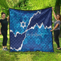 Israel Yom Ha'atzmaut Quilt Star of David Grunge Style