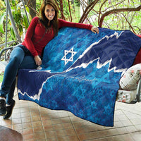 Israel Yom Ha'atzmaut Quilt Star of David Grunge Style