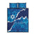 Israel Yom Ha'atzmaut Quilt Bed Set Star of David Grunge Style