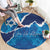 Israel Yom Ha'atzmaut Round Carpet Star of David Grunge Style