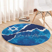 Israel Yom Ha'atzmaut Round Carpet Star of David Grunge Style