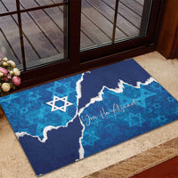Israel Yom Ha'atzmaut Rubber Doormat Star of David Grunge Style