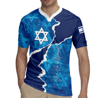Personalized Israel Yom Ha'atzmaut Rugby Jersey Star of David Grunge Style
