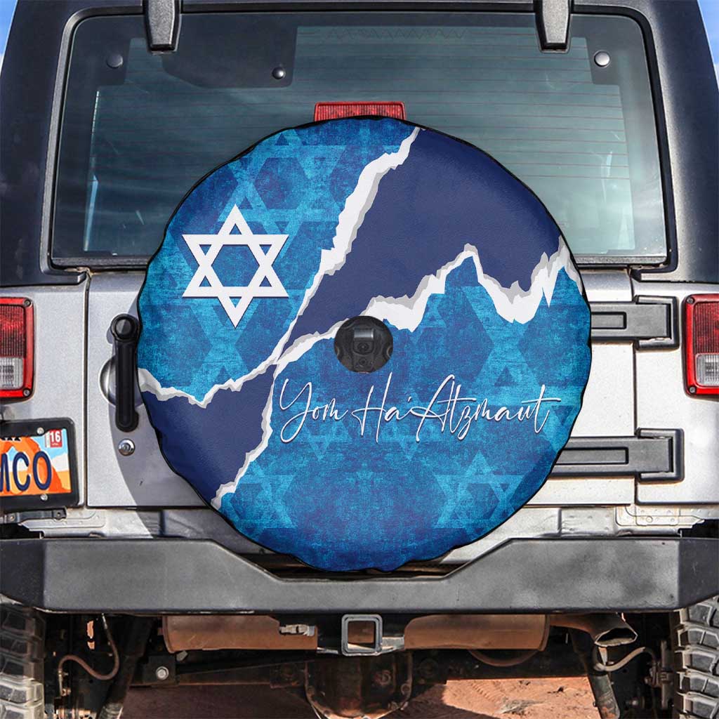 Israel Yom Ha'atzmaut Spare Tire Cover Star of David Grunge Style
