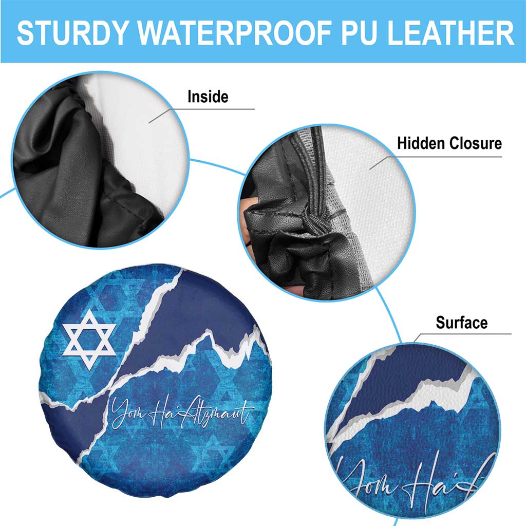 Israel Yom Ha'atzmaut Spare Tire Cover Star of David Grunge Style