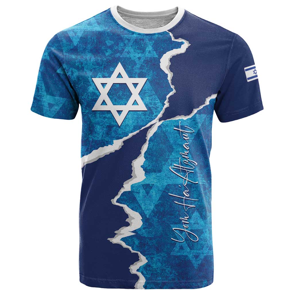 Personalized Israel Yom Ha'atzmaut T Shirt Star of David Grunge Style