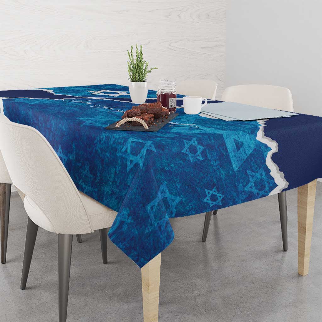 Israel Yom Ha'atzmaut Tablecloth Star of David Grunge Style