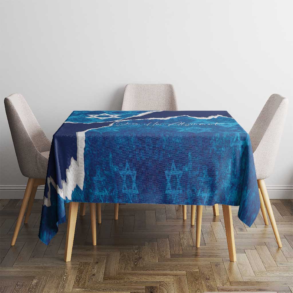 Israel Yom Ha'atzmaut Tablecloth Star of David Grunge Style