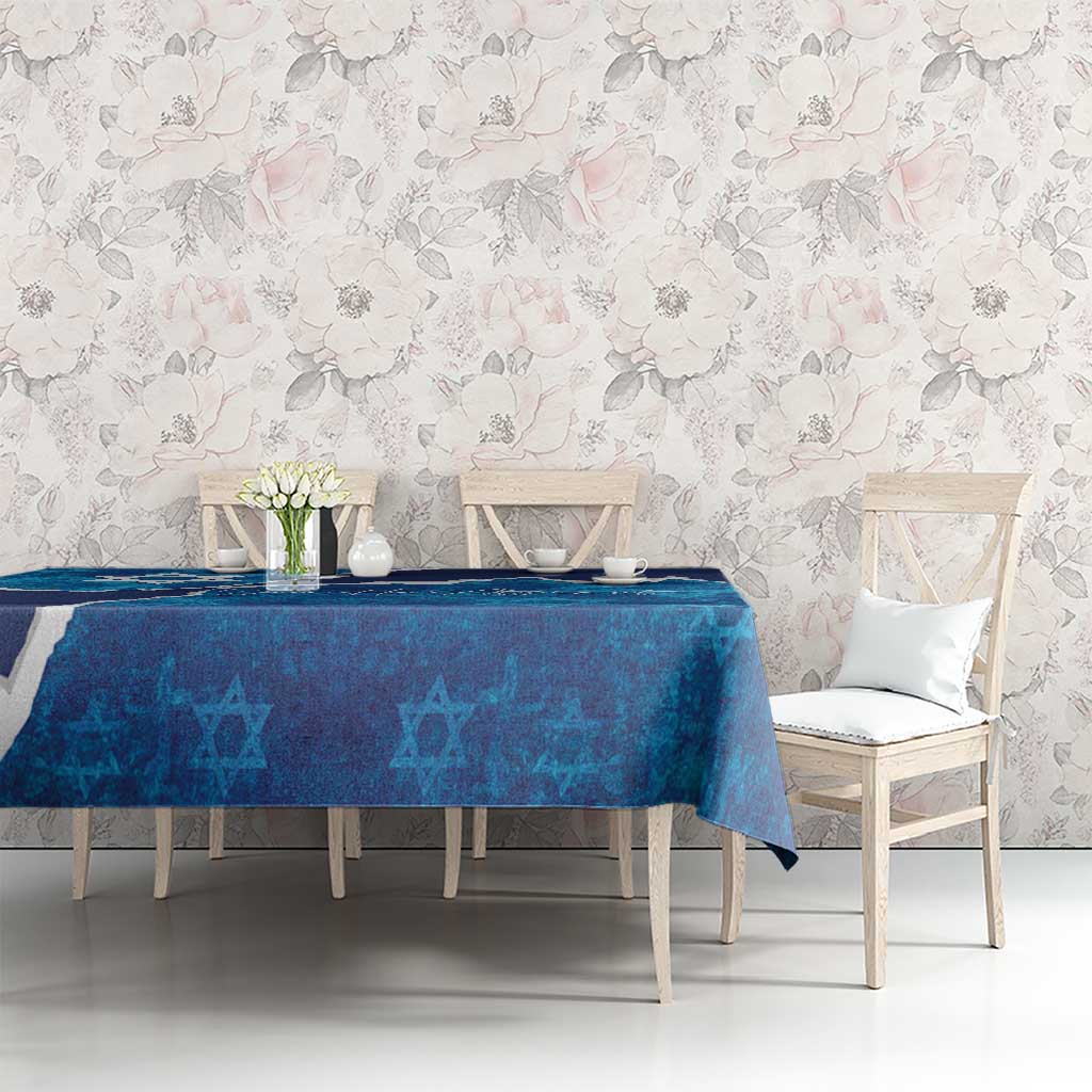 Israel Yom Ha'atzmaut Tablecloth Star of David Grunge Style