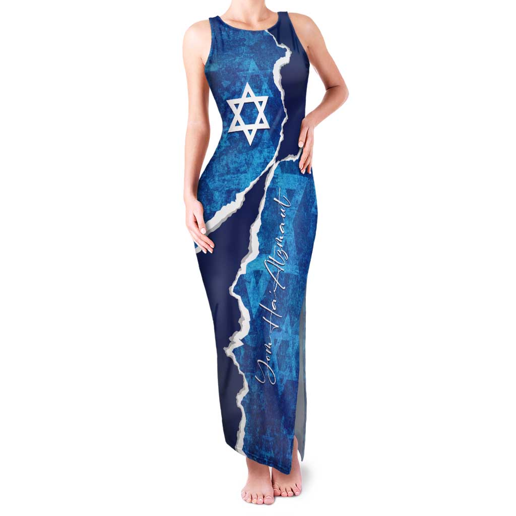 Personalized Israel Yom Ha'atzmaut Tank Maxi Dress Star of David Grunge Style
