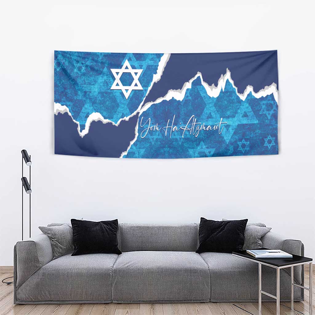 Israel Yom Ha'atzmaut Tapestry Star of David Grunge Style