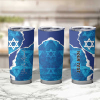 Personalized Israel Yom Ha'atzmaut Tumbler Cup Star of David Grunge Style
