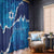 Israel Yom Ha'atzmaut Window Curtain Star of David Grunge Style