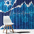 Israel Yom Ha'atzmaut Window Curtain Star of David Grunge Style