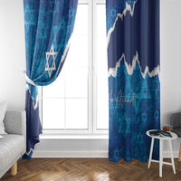 Israel Yom Ha'atzmaut Window Curtain Star of David Grunge Style