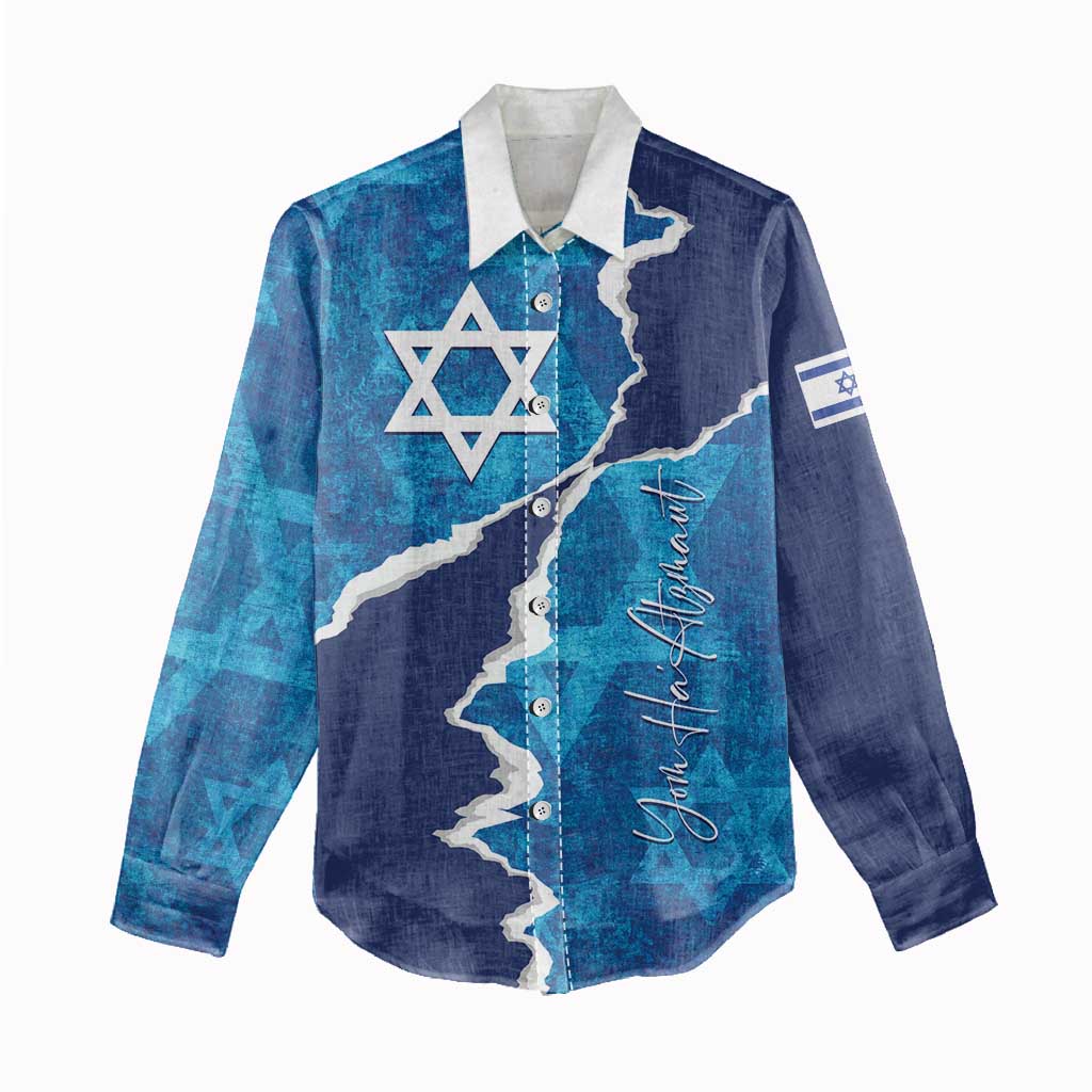 Personalized Israel Yom Ha'atzmaut Women Casual Shirt Star of David Grunge Style