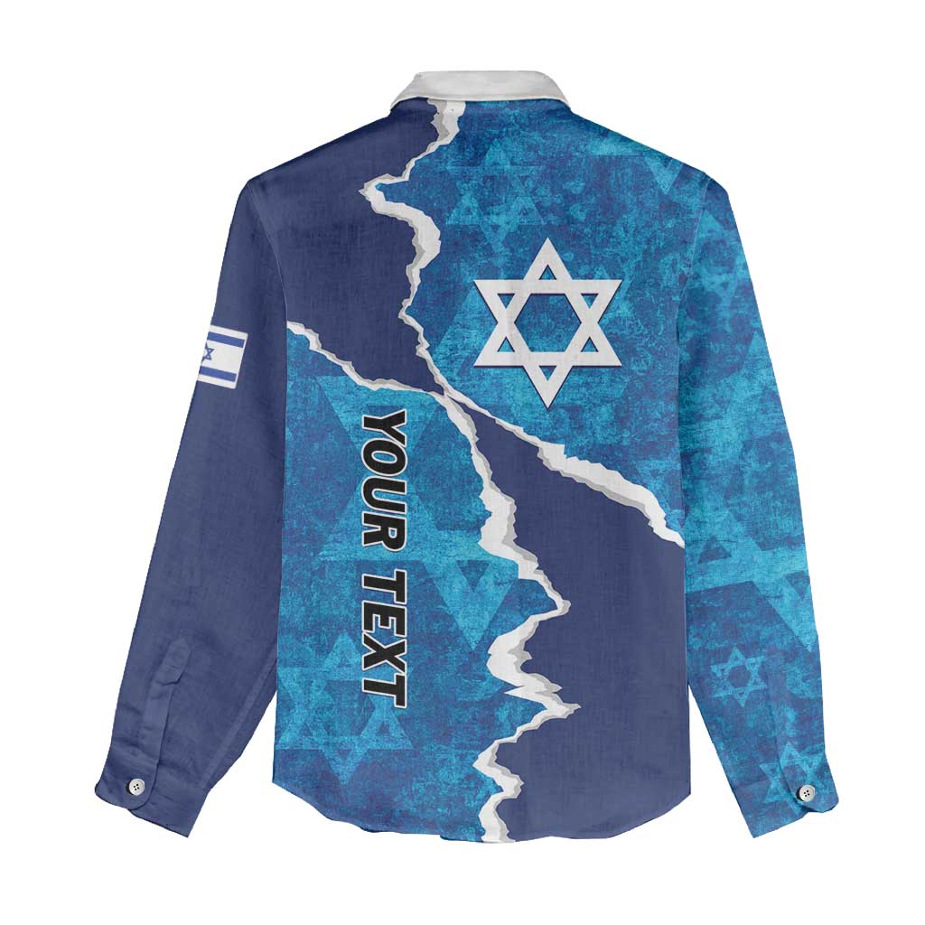 Personalized Israel Yom Ha'atzmaut Women Casual Shirt Star of David Grunge Style