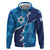 Personalized Israel Yom Ha'atzmaut Zip Hoodie Star of David Grunge Style