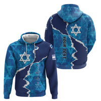 Personalized Israel Yom Ha'atzmaut Zip Hoodie Star of David Grunge Style