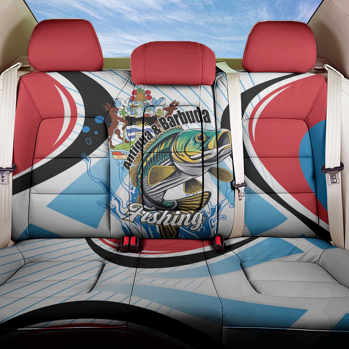 Antigua and Barbuda Fishing Back Car Seat Cover Sporty Style