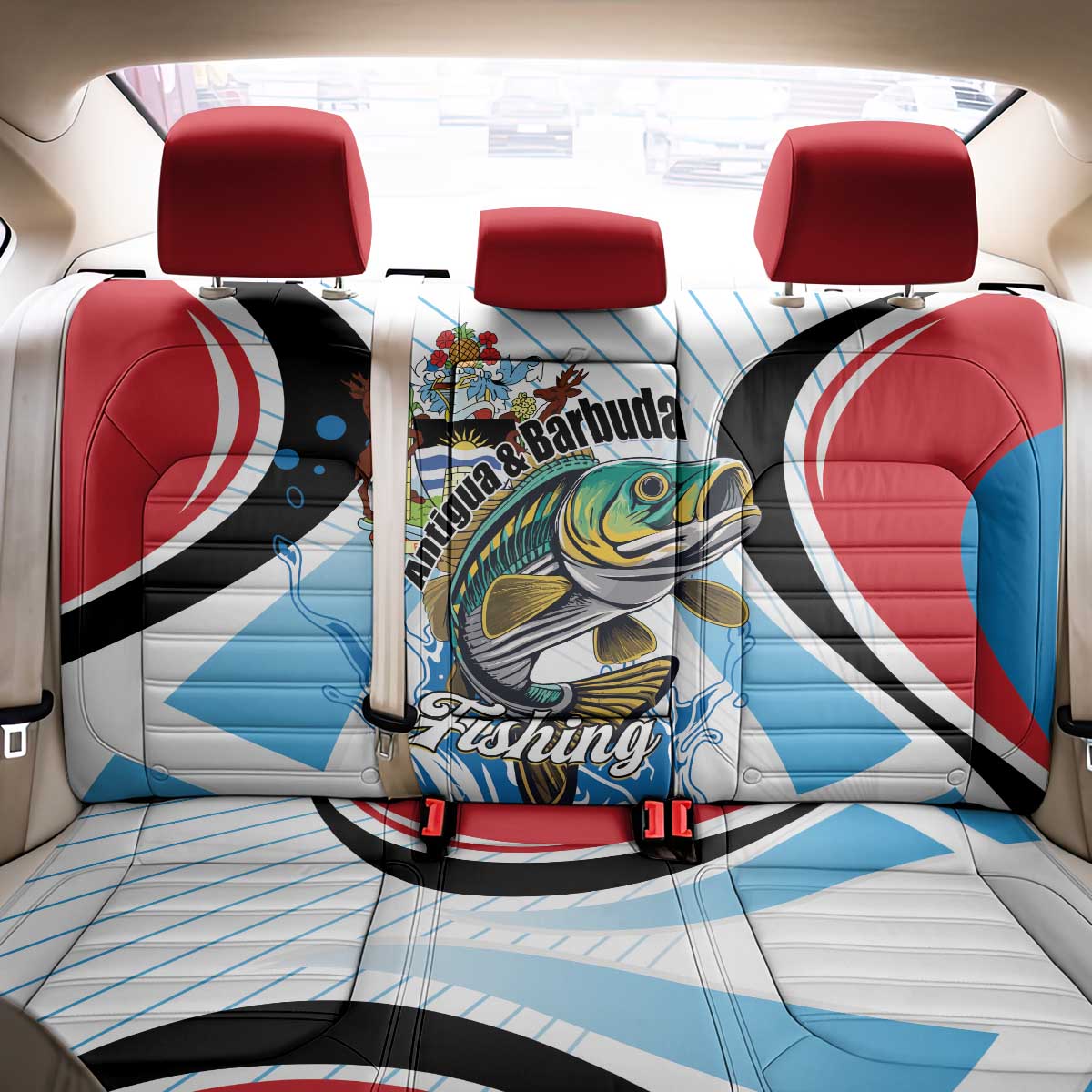 Antigua and Barbuda Fishing Back Car Seat Cover Sporty Style