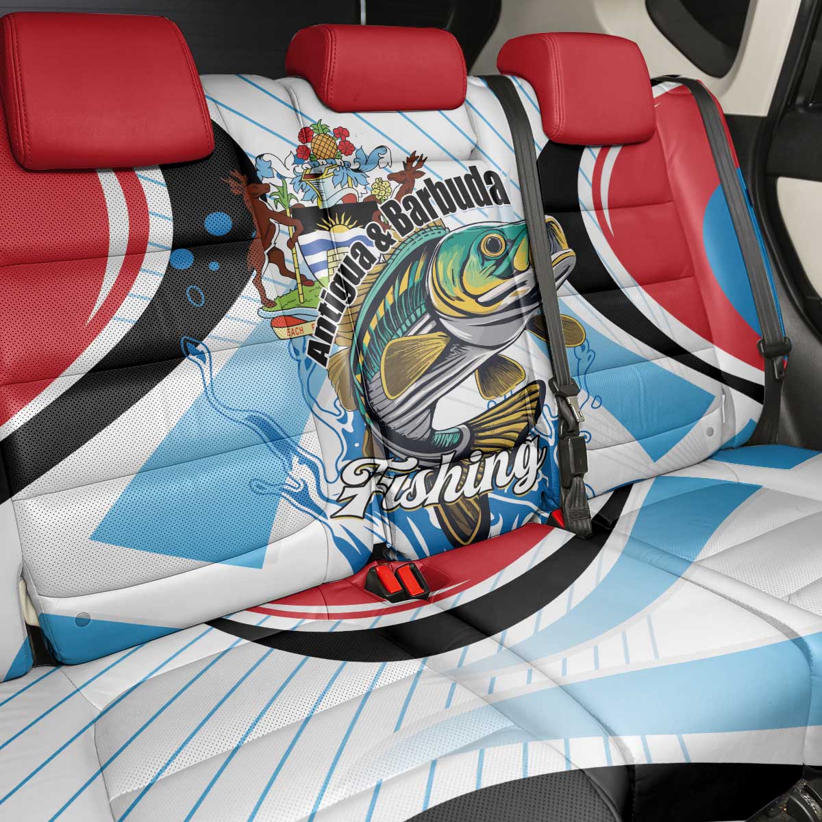 Antigua and Barbuda Fishing Back Car Seat Cover Sporty Style